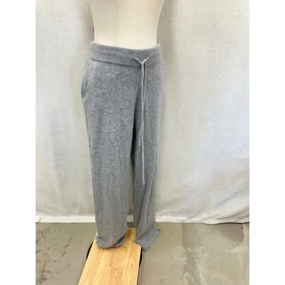 Quince Grey Cashmere Straight Leg‎ Pants Size XL Lounge Minimalist Luxury